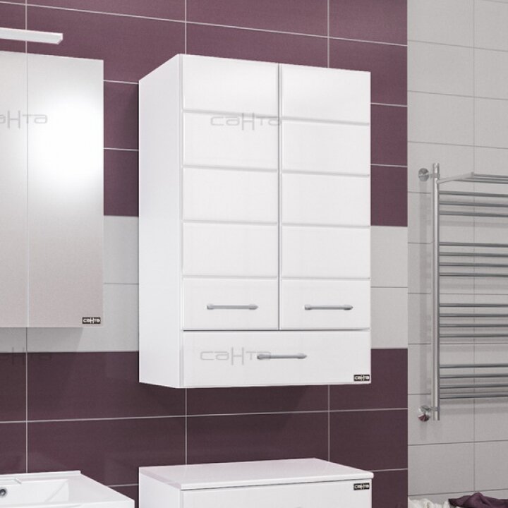 Изображение товара Подвесной шкаф для ванной СаНта Омега 60х90 см белый