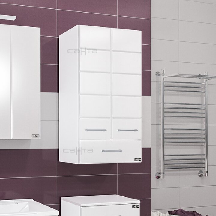 Изображение товара Подвесной шкаф СаНта Омега 48х90 см белый для ванной комнаты