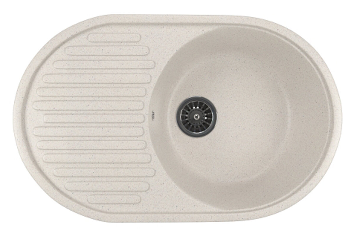 Изображение товара Кухонная мойка Mixline ML-GM16 331 врезная сверху белая 73.5х46.5х18 см