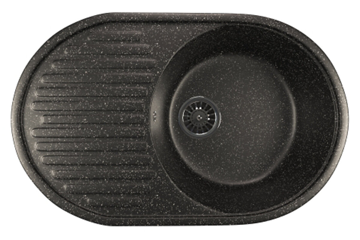 Изображение товара Кухонная мойка Mixline ML-GM16 308 из искусственного камня черная врезная 73,5х46,5 см