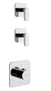 Изображение товара Смеситель Webert Living LV971402015 для душа, термостатический, встраиваемый, на 2 потока, хром