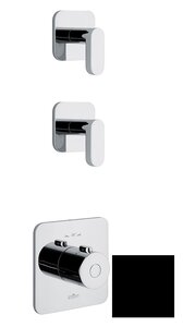 Изображение товара Смеситель Webert Living LV971402560 для душа, термостатический, встраиваемый, на 2 потока, черный матовый