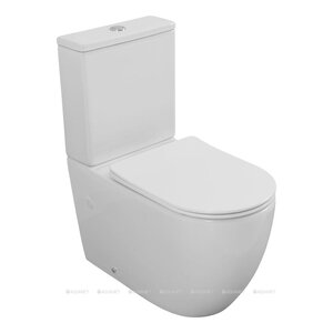 Изображение товара Унитаз-компакт Aquanet Cetus 3.0 00348004/00348003, безободковый, смыв торнадо, крышка микролифт, цвет белый
