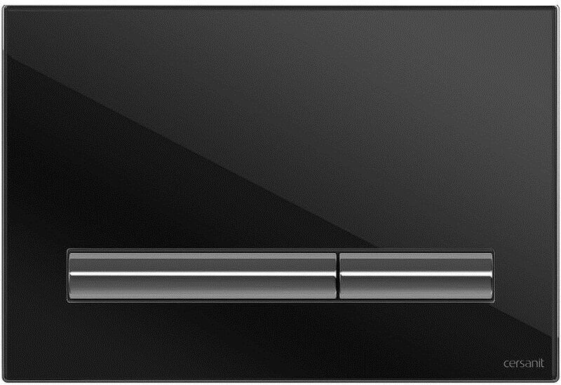 Изображение товара Клавиша смыва Cersanit Pilot P-BU-PIL/Blg/Gl глянцевая, стекло, черный, 60192