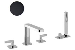 Изображение товара Смеситель Webert Living LV730401560 на борт ванны, на 4 отверстия, черный матовый