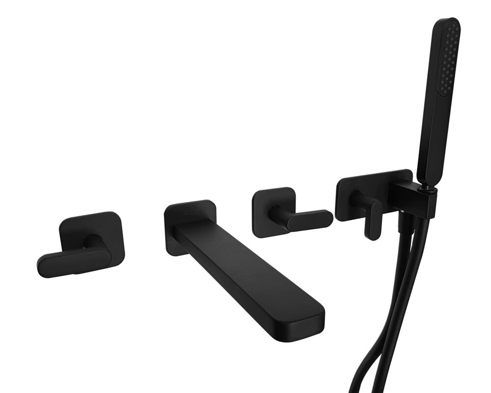 Изображение товара Смеситель Webert Living LV720901560 для ванны настенный черный матовый Изображение товара Смеситель Webert Living LV720901560 для ванны настенный черный матовый
