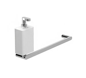 Изображение товара Дозатор жидкого мыла с полотенцедержателем Webert Living LV501501015 32 см белый хром Италия