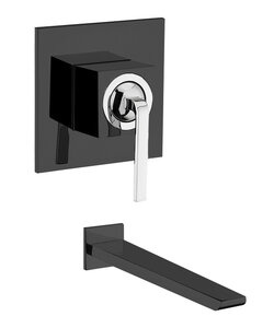 Изображение товара Настенный смеситель для раковины Wolo Webert черный матовый 21 см