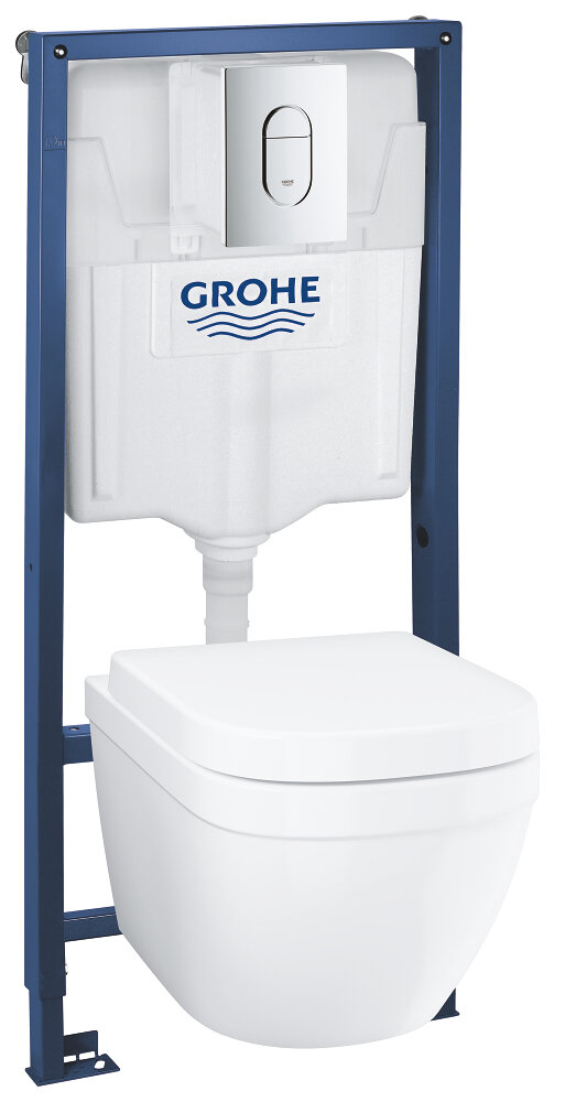 Изображение товара Инсталляция Grohe с безободковым унитазом Grohe Euro Ceramic 39328000, сиденье микролифт, комплект Изображение товара Инсталляция Grohe с безободковым унитазом Grohe Euro Ceramic 39328000, сиденье микролифт, комплект