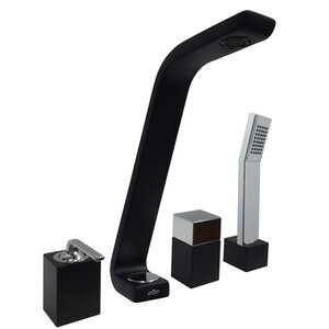 Изображение товара Смеситель Webert Wolo WO850701564 для ванны, с душевым гарнитуром, черный матовый