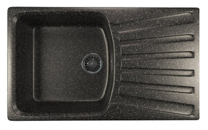 Изображение товара Кухонная мойка Mixline ML-GM20 (308), врезная сверху, цвет - черный, 85 х 49.5 х 19 см