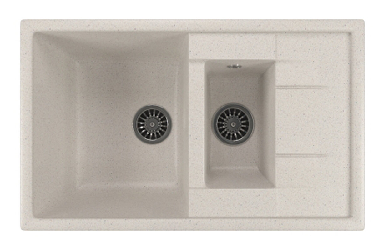 Изображение товара Кухонная мойка Mixline ML-GM22 77х49.5 см искусственный камень белая врезная