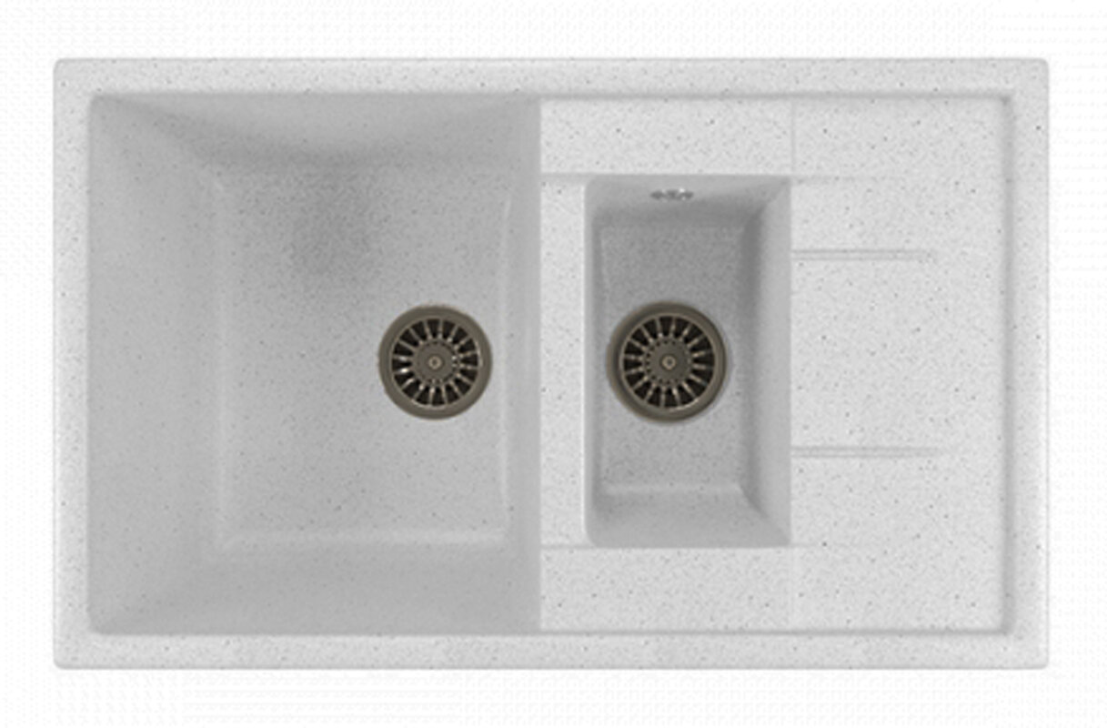 Изображение товара Кухонная мойка Mixline ML-GM22 молочная, с двумя чашами, 77 см