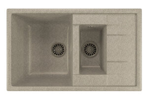 Изображение товара Кухонная мойка Mixline ML-GM22 310 врезная из искусственного мрамора серого цвета