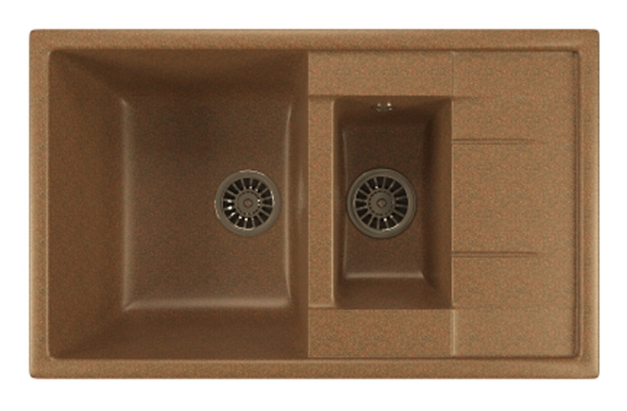 Изображение товара Кухонная мойка Mixline ML-GM22 (307), врезная сверху, цвет - терракотовый, 77 х 49.5 х 19.5 см