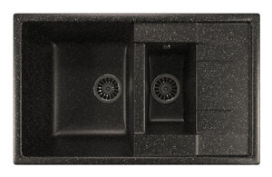 Изображение товара Кухонная мойка Mixline ML-GM22 308, врезная, черный матовый, 77х49.5х19.5 см