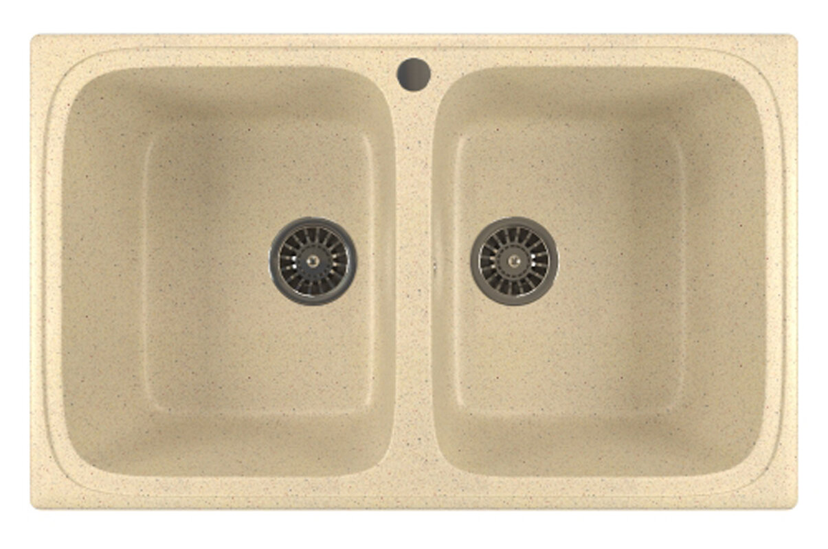Изображение товара Кухонная мойка Mixline ML-GM23 328 из искусственного камня бежевый врезная 77.5х50.5см