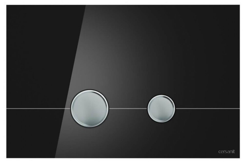 Изображение товара Смывная клавиша Cersanit Stero BU-STE/Blg/Gl из стекла черная глянцевая