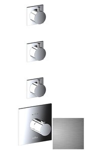 Изображение товара Смеситель Webert Elio El971502015 для душа, термостатический, встраиваемый, на 3 потока, нержавеющая сталь