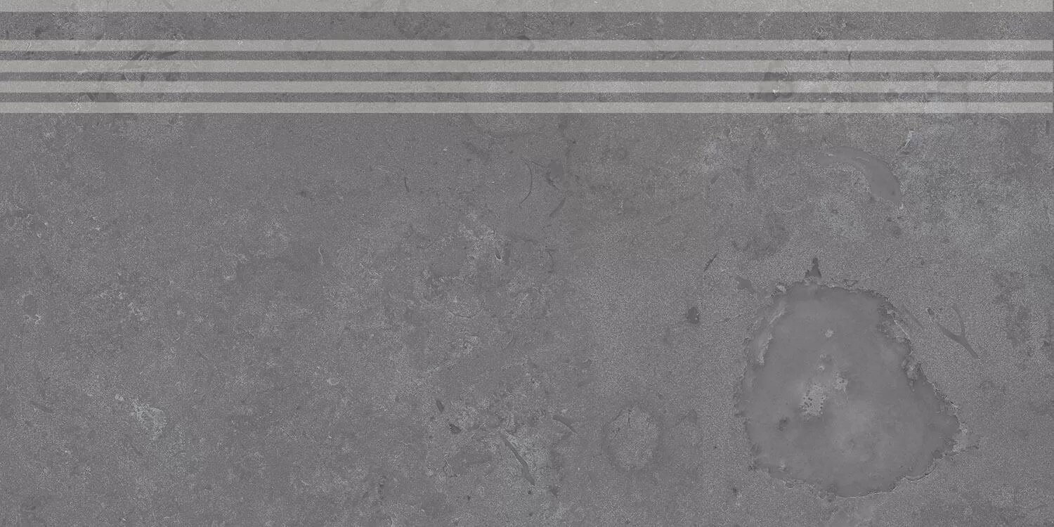Изображение товара Ступень, керамогранит Kerama Marazzi Про Лаймстоун DD205120R/GR, 30 x 60 см, тёмно-серый 