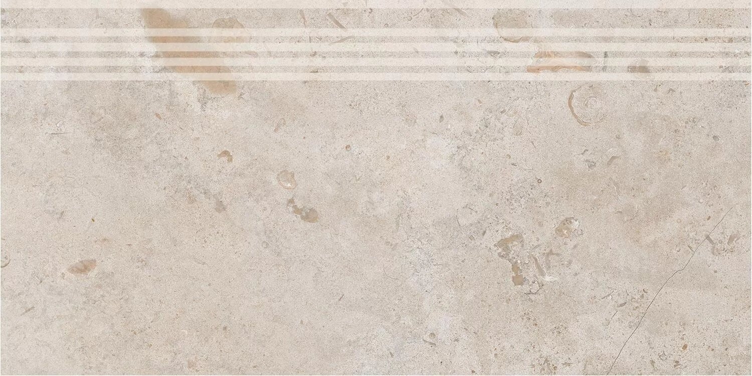 Изображение товара Ступень, керамогранит Kerama Marazzi Про Лаймстоун DD205420R/GR, 30 x 60 см, тёмно-бежевый