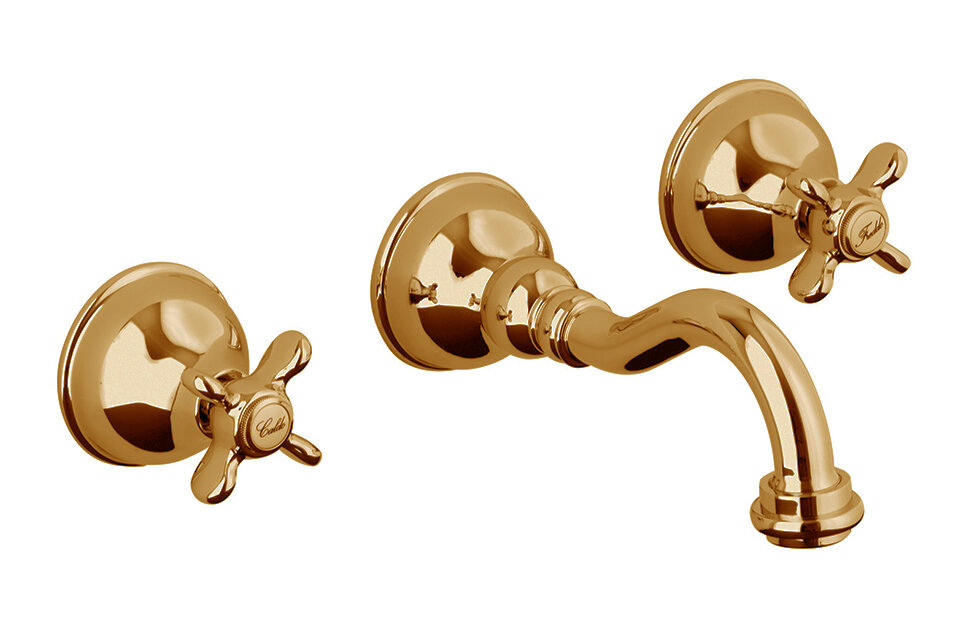 Изображение товара Webert Ottocento OT750404065 — настенный бронзовый смеситель для раковины, 3 отверстия