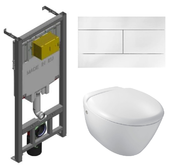 Изображение товара Инсталляция Jacob Delafon с унитазом Presquile подвесной фарфоровый белый