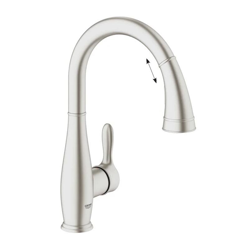 Изображение товара Смеситель для кухонной мойки Grohe Parkfield с вытяжным изливом хром