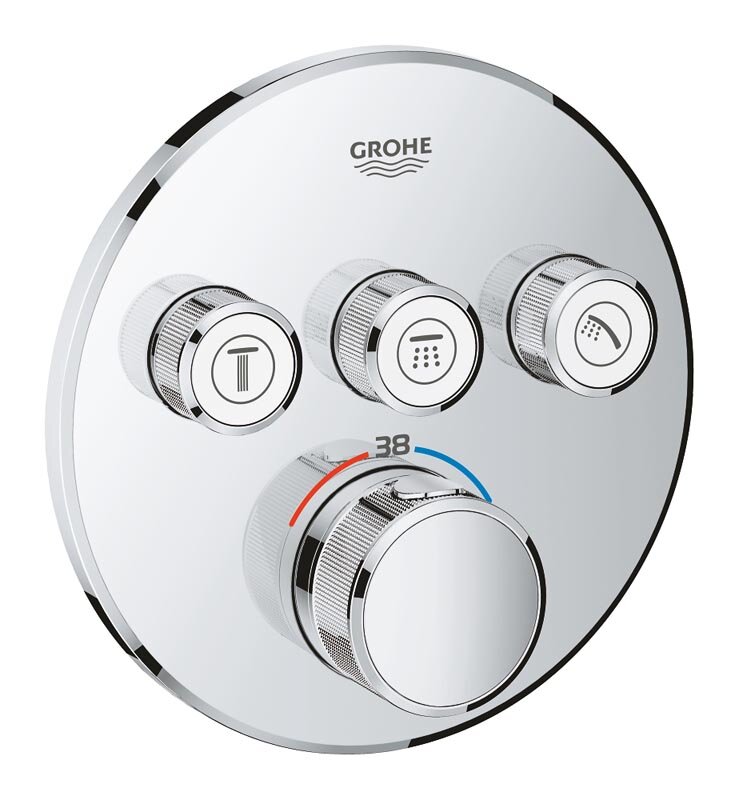 Изображение товара Термостат для ванны и душа Grohe Grohtherm Smartcontrol, 29121000, хром Изображение товара Термостат для ванны и душа Grohe Grohtherm Smartcontrol, 29121000, хром