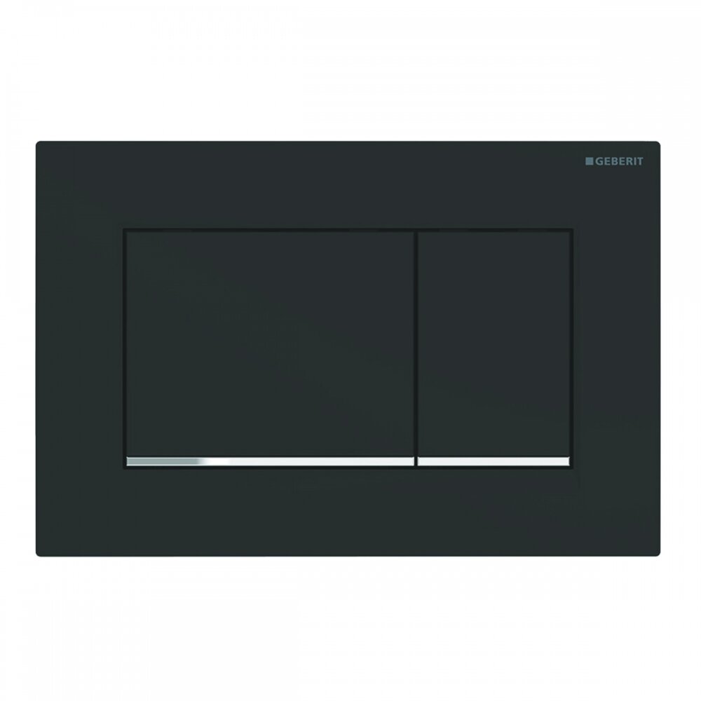 Изображение товара Клавиша смыва Geberit Sigma 20, 115.883.14.1, механическая, черный матовый/хром глянцевый