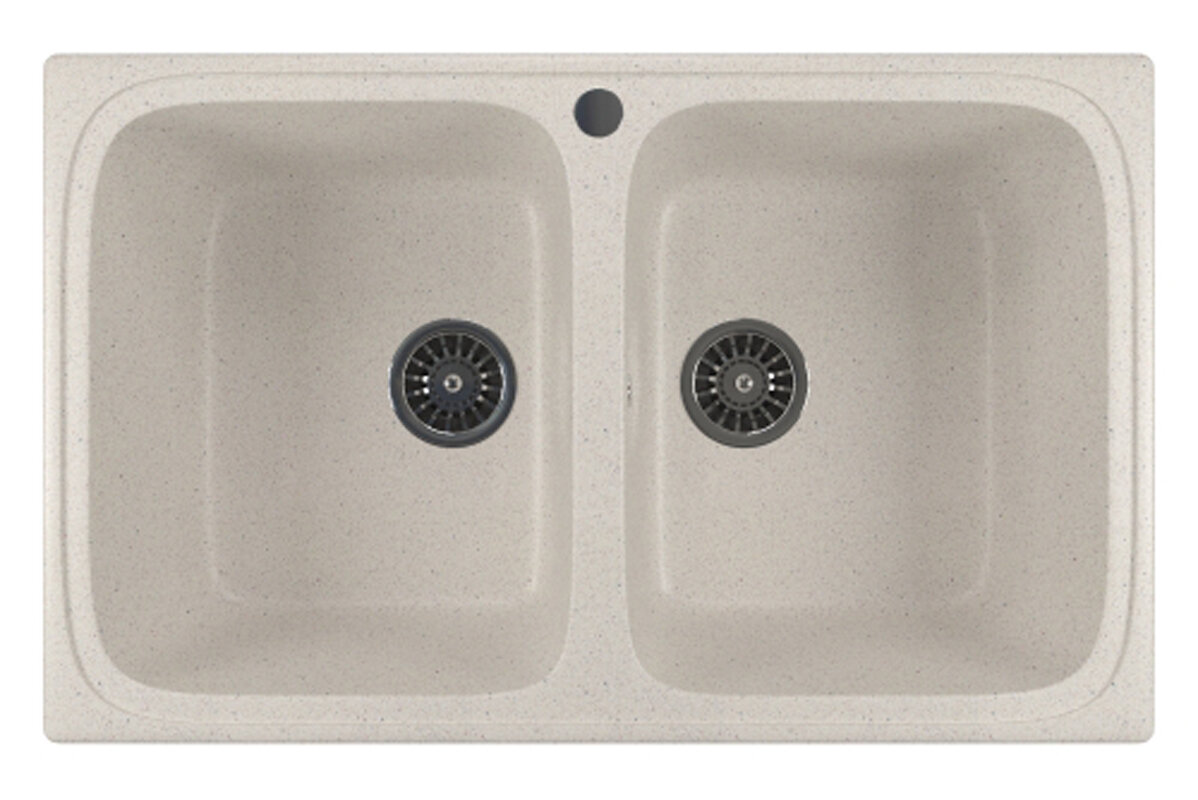 Изображение товара Кухонная мойка Mixline ML-GM23 331 из искусственного мрамора врезная белая 77.5 см