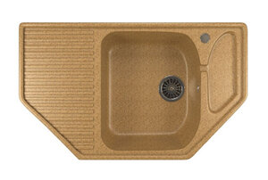 Изображение товара Кухонная мойка Mixline ML-GM24 302 из искусственного камня песочная, врезная сверху, 78 см
