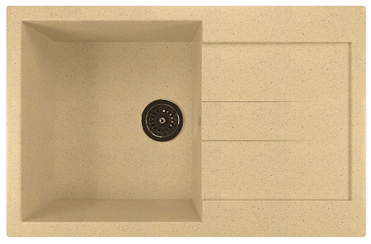 Изображение товара Кухонная мойка Mixline ML-GM31 328 врезная из искусственного камня бежевый 77x49.5x19 см
