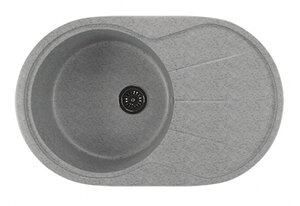 Изображение товара Кухонная мойка Mixline ML-GM29 310 из литьевого мрамора врезная сверху, серый цвет, 75х48х20 см