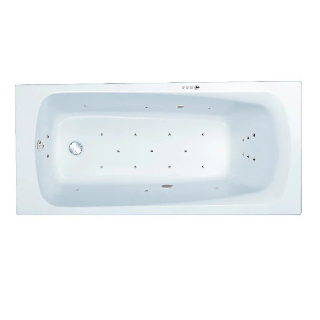 Изображение товара Гидромассажная акриловая ванна Jacob Delafon Patio E6810RU-01 ULTRA CR, 150 х 70 см, каркас в подарок, белая, форсунки хром Изображение товара Гидромассажная акриловая ванна Jacob Delafon Patio E6810RU-01 ULTRA CR, 150 х 70 см, каркас в подарок, белая, форсунки хром