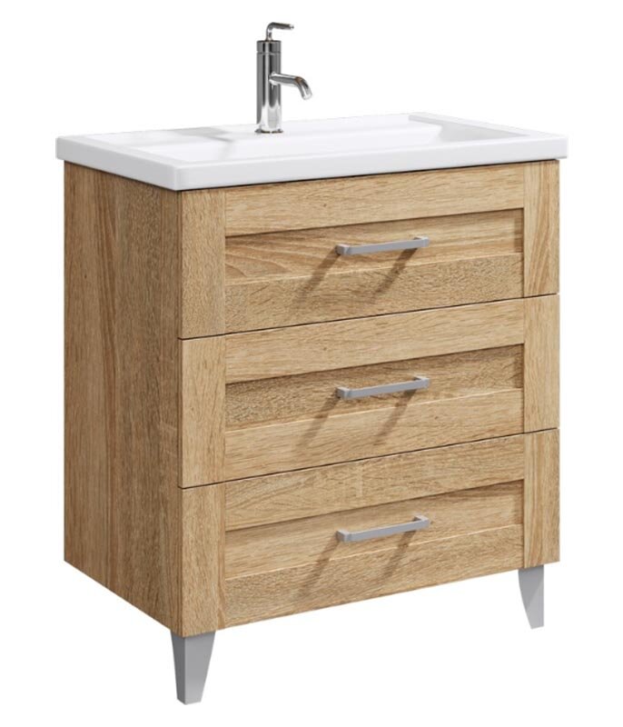 Изображение товара Тумба под раковину Aqwella Фостер 80 напольная дуб сонома