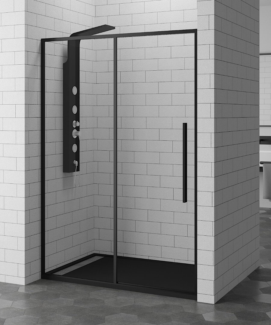 Изображение товара Душевая дверь RGW SV-12B 100x195 см раздвижная черная из стекла и алюминия