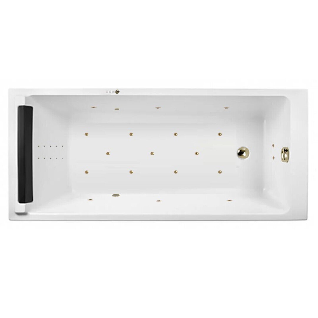Изображение товара Гидромассажная акриловая ванна Jacob Delafon Spacio E6D161RU-00 ULTRA NANO BR, 170 х 75 см, белая, форсунки бронза