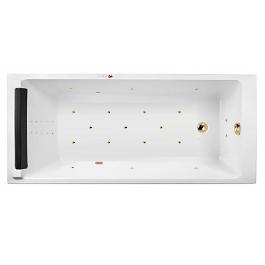 Изображение товара Гидромассажная акриловая ванна Jacob Delafon Spacio E6D161RU-00 ULTRA NANO GL, 170 х 75 см, белая, форсунки золото Изображение товара Гидромассажная акриловая ванна Jacob Delafon Spacio E6D161RU-00 ULTRA NANO GL, 170 х 75 см, белая, форсунки золото