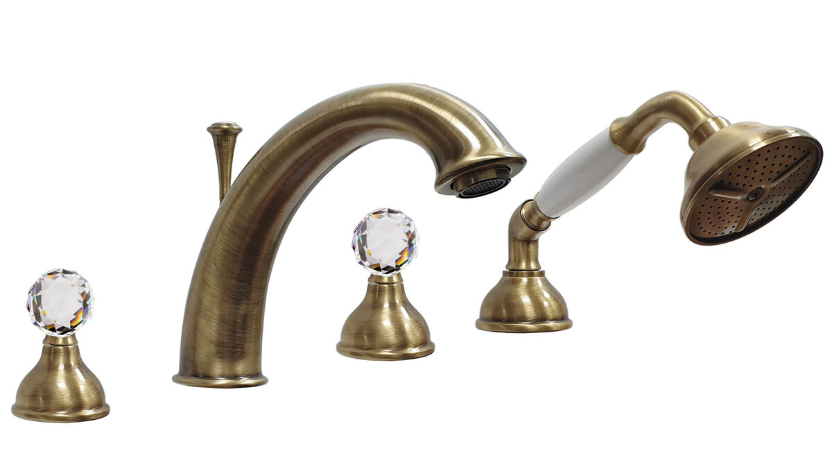 Изображение товара Смеситель для ванны Webert Karenina KA730101065 бронза с кристаллами Swarovski