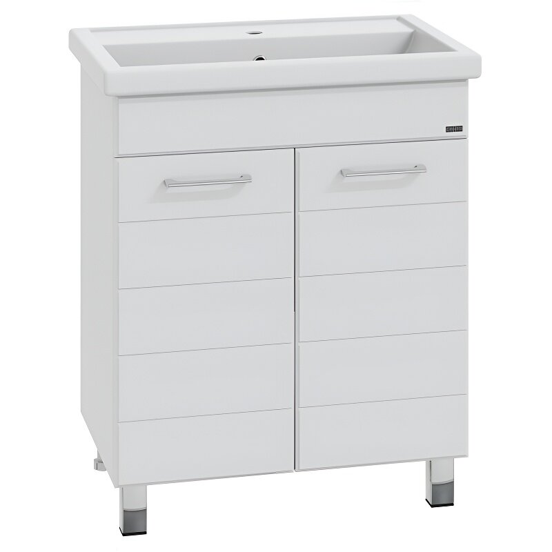 Изображение товара Тумба под раковину СаНта Омега 70 см белая напольная с раковиной керамической