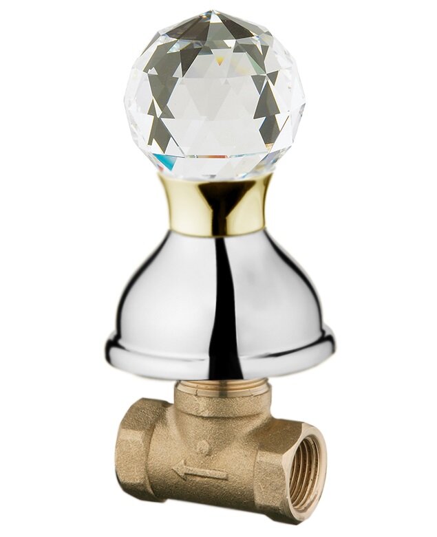 Изображение товара Вентиль запорный Webert Karenina KA690101017 встроенный с ручкой из кристалла Swarovski