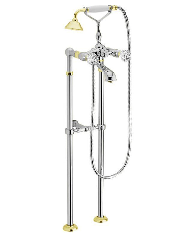 Изображение товара Напольный смеситель для ванны Webert Karenina KA720801017 с ручным душем и Swarovski