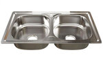 Кухонная мойка Mixline 532312, врезная с сифоном, вып 3 1/2", 81 х 46 х 18 х 0.8 см - фото 1