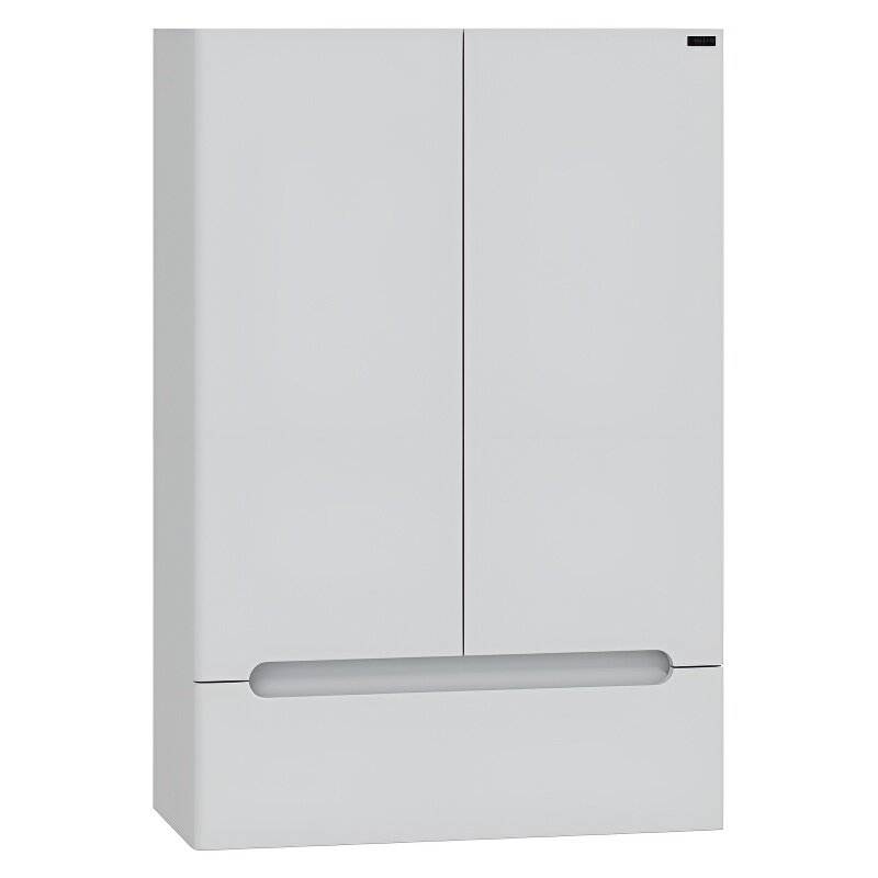 Изображение товара Подвесной шкаф СаНта Лондон 60 см белый с ящиком и стеклянными полками