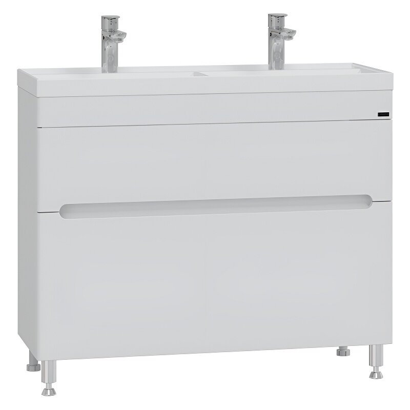 Изображение товара Тумба под двойную раковину СаНта Лондон 700174, 100 см, напольная, цвет белый