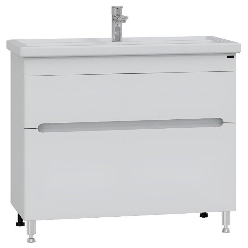 Изображение товара Тумба под раковину СаНта Лондон 224009л с двумя ящиками, белая, напольная Изображение товара Тумба под раковину СаНта Лондон 224009л с двумя ящиками, белая, напольная