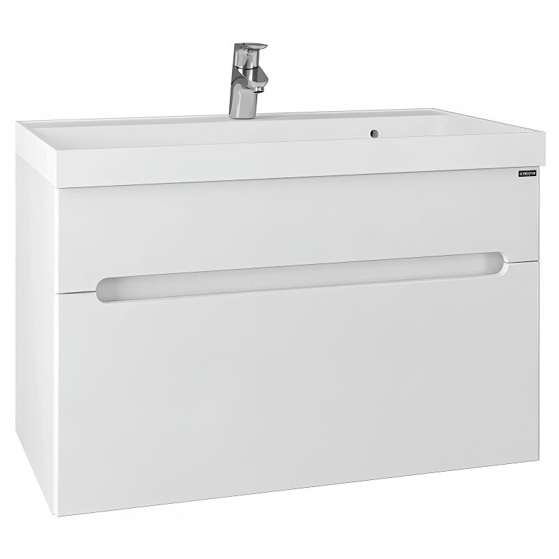 Изображение товара Подвесная тумба под раковину СаНта Лондон 80 см с 2 ящиками белая