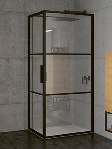 Изображение товара Душевой уголок Riho Grid XL GB203, G004022121, 130 х 80 х 200 см, стекло прозрачное, профиль черный с панелью 30 см