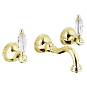 Изображение товара Смеситель Webert Alexandra AL750404010 для раковины, на 3 отверстия, настенный, золото